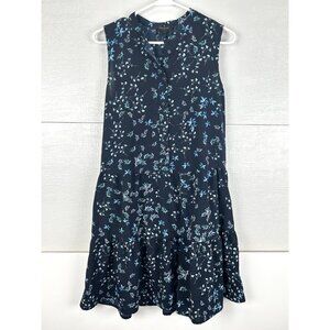 Banana Republic Blue NO WRINKLE Flounce Swing Dress S Small